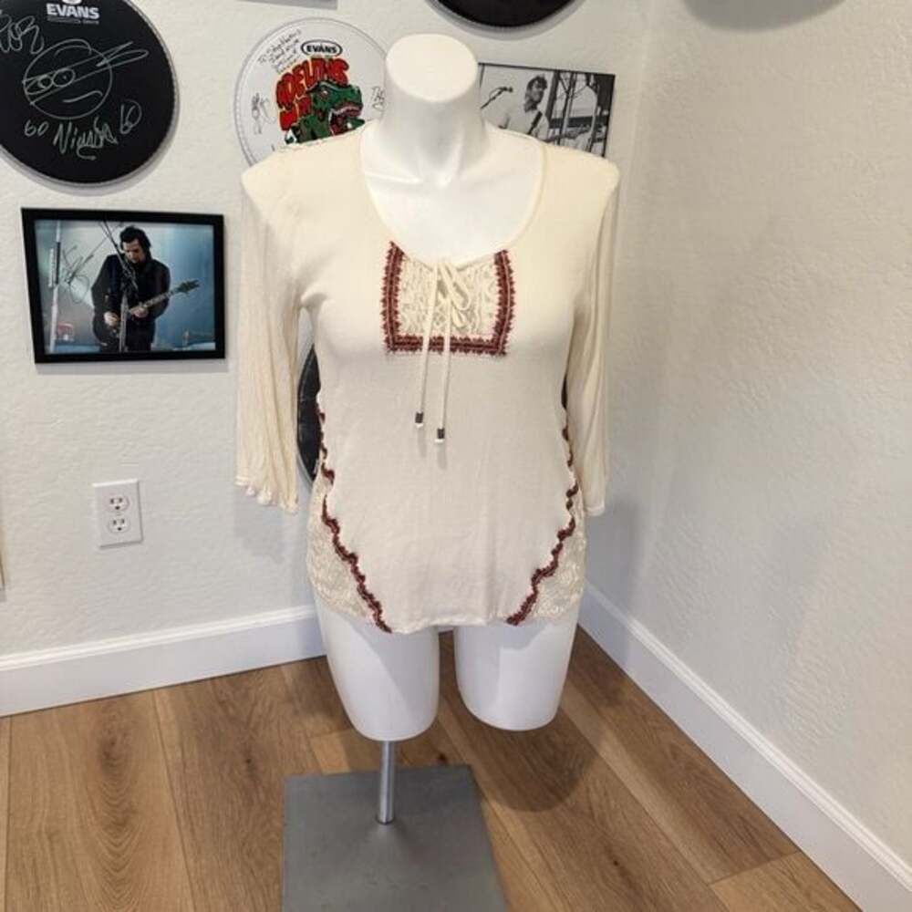 Buckle Daytrip Boho Peasant Top Size Small